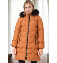Dewberry Kadın %100 Polyester Kaban Taba Z9760 Katmanlı Kombin, Şehir ve Ofis Stili, Kazak ve Gömlek Kombini
