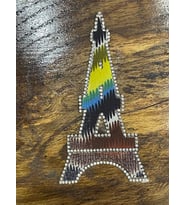 13X6 CM ÜTÜ İLE YAPIŞAN RENKLİ İŞLEMELİ EYFEL KULESİ APLİKE ARMA YAMA