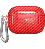 Ally Carbon Case Apple Airpods Pro Carbon Fiber Silikon Kılıf-(5775) - ETC5334-2371 (Kırmızı)