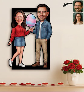 BK Gift Kişiye Özel Sevgili Karikatürlü 3D Ahşap Tablo -36, Fotoğraftan Karikatür, Sevgililer Günü Hediyesi, Ev Hediyesi