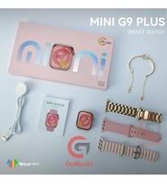 Kadınlara Özel Mini G9 Plus 3 Kordonlu Bileklik Hediyeli Akıllı Saat Hediye Paketli (Rose)