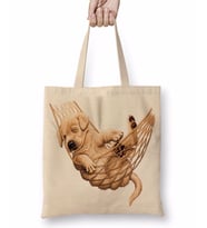 Pug Köpek Bez Çanta Uzun Saplı