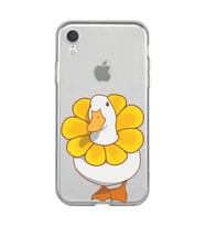 Iphone XR Uyumlu Tatlı Ördek Desenli Şeffaf Telefon Kılıfı