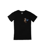 Viking Baltalı Cep Logo Tasarımlı Siyah Tişört