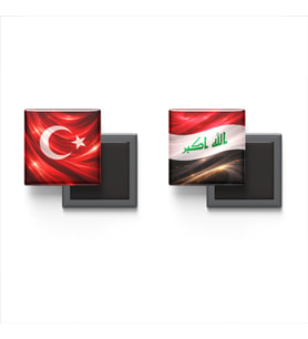 Buzdolap Magnetleri - Irak Bayrağı ve Türk Bayrağı - 2'li Set Magneti