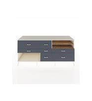 Kronos Konsol 2 Raflı 7 Çekmeceli  220x59x99 Aytaşı-Çam/Antrasit