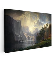 Kanvas Tablo Albert Bierstadt Yosemite Vadisi Şelale ve Göl Işık Ressam Tablosu Ev Ofis Dekoru