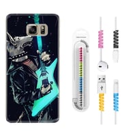 Samsung S7 Edge S20 Fe Plus Ultra S21 S22 Kılıf Kablo Koruma Spiral Silikon Dog Guitar 1789