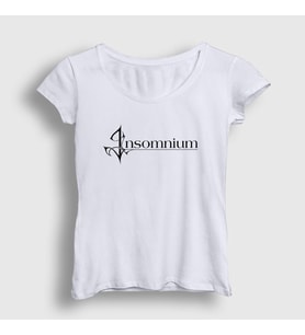Presmono Kadın Beyaz Logo Insomnium T-Shirt 151458tt (Beyaz)