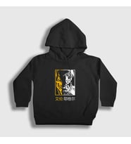 Presmono Unisex Çocuk Siyah Eren Yeager Anime Attack On Titan Kapüşonlu Sweatshirt 357918tt