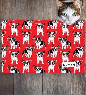 Monnhein Pet Mat – Kişiselleştirilebilir Kaymaz Mama Altlığı, 50x35 cm