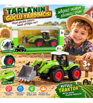 Kutulu Metal Gövde Traktör Oyuncak Detaylı Tarım Aracı Modeli