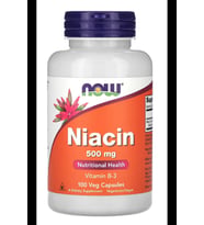 NOW Foods, Niacin, 500 mg, 100 Veg Capsules (Renksiz)
