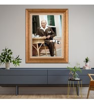 Altın Paspartulu Atatürk  Çerçeveli Tablo C722 (Gold)