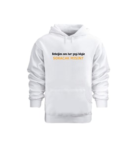 Unısex Yar Ben Belanın Ta Kendisiyim – Hoodie Kapüşonlu Sweatshırt (Beyaz)