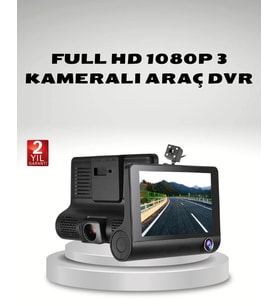 Northcity 3’lü Full HD DVR Araç Kamerası 1080P Gece Görüşlü G-Sensörlü ve Park Modu