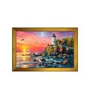 Manzara Temalı Kanvas Tablo 50 x 70 cm Gold Çerçeve