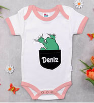 BK Kids Kişiye Özel Pembe Bebek Body Zıbın - Model 172