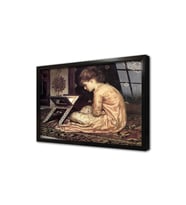 Kitap Okuyan Kız Çerçeveli Cam Tablo