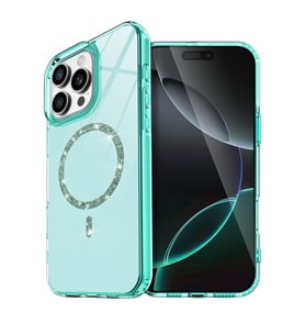 Newface Apple iPhone 14 Pro Max Live Diamond Magsafe Kapak - Yeşil