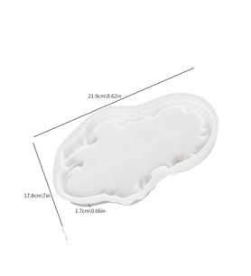 SİLİKON KALIP TAŞ TOZU İTHAL BÜYÜK VİNTAGE DANTELLİ MODEL TABAK KALIBI EPOKSİ REÇİNE HB180-0151 (Beyaz)