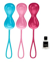 Satisfyer Özel Silikondan Üretilmiş Kavraması Kolay 3 Adet Kegel Egzersiz Top Seti+Jel