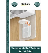 Özel Üretim Şeffaf Dolap İçi Bölme Klipsi Kolay Kurulum Aparatı Yapışkanlı Raf Tutucu Seti 4 Adet