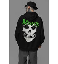 Misfits Müzik Grubu Baskılı Unisex Oversize Hoodie