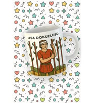 Kartura Koleksiyonu – Tarot Asa Dokuzlusu Kartı Özel Tasarım Kupa Bardak (Beyaz)