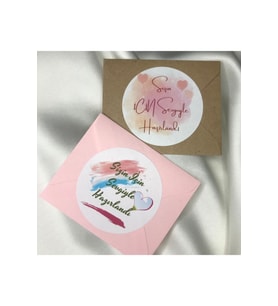 (120 ADET) 6 Cm Sizin Için Sevgiyle Hazırlandı Etiketi Karışık Mat Büyük Sticker