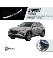 Hyundai Tucson Krom Arka Tampon Üstü Koruma 2022 üzeri P.Çelik (Parlak)