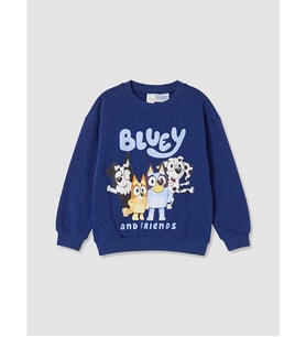 LCW baby Lacivert Bluey Baskılı Erkek Çocuk Kalın Sweatshirt