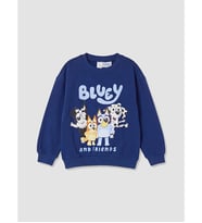 LCW baby Lacivert Bluey Baskılı Erkek Çocuk Kalın Sweatshirt