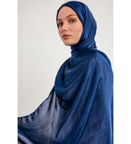 Şaless Tesettür Kadın Janjanlı Krinkıl Abiye Şal-siyah- 70x190cm (Lacivert)