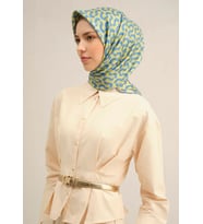 Armine Tivil İpek Eşarp 9321 - 81 Yeşil Karışık Desen