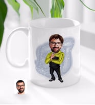 BK Gift Kişiye Özel Erkek Beden Eğitimi Öğretmeni Karikatürlü Beyaz Kupa Bardak-1