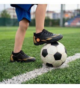 Çocuk Halı Saha Futbol Ayakkabısı – Hafif, Kaymaz Tabanlı, Bağcıklı Kramponsuz Spor Ayakkabı