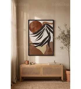 Doğa Üzerine Minimalist Dokunuşlar 1. Kalite Ahşap Çerçeveli Tablo