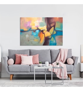 Pastel Renkler - Yağlı Boya Dokulu Tablo