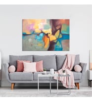Pastel Renkler - Yağlı Boya Dokulu Tablo
