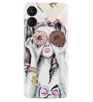 Tecno Spark 9T Kılıf Resimli Desenli Baskılı Silikon Donut Girl 1408