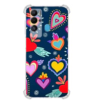 PrintiFy Tecno Pova Neo Uyumlu Retro Color 3 Baskılı Şeffaf Köşe Korumalı Antişok Kılıf