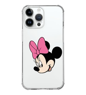 Apple iPhone 14 Pro Max Uyumlu Köşe Korumalı Antişok Kapak Minnie Mouse Tasarımlı Şeffaf  Kılıf
