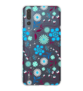 Huawei P20 Pro Uyumlu Kapak Flowers Tasarımlı Şeffaf Silikon Kılıf