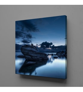 DENİZ KAYALAR KANVAS TABLO 140x140cm