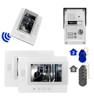 Powermaster Görüntülü Kapı Zili Intercom 2 Dairelik Diafon Kablosuz Gece Görüşlü Şifreli Çipli Kapı Zili İki Daire