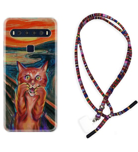 TCL 10L 10 Plus 10SE 20E 20SE 30 L7 Kılıf Boyun Asklı Rasta Silikon Tablo Cat 1788