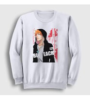 Presmono Unisex Beyaz Ichigo V2 Anime Bleach Sweatshirt 127711tt