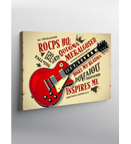 Kanvas Tablo Retro Gitar Posteri