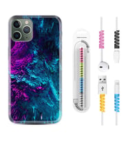 Apple iPhone 11 12 13 14 Pro Max Kılıf Kablo Koruma Spiral Silikon Explosive 1734
